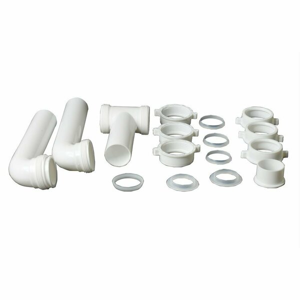 Thrifco Plumbing 1-1/2 Inch x 16 Inch PVC C.O Waste Assembly with Nuts & Washers 4401677